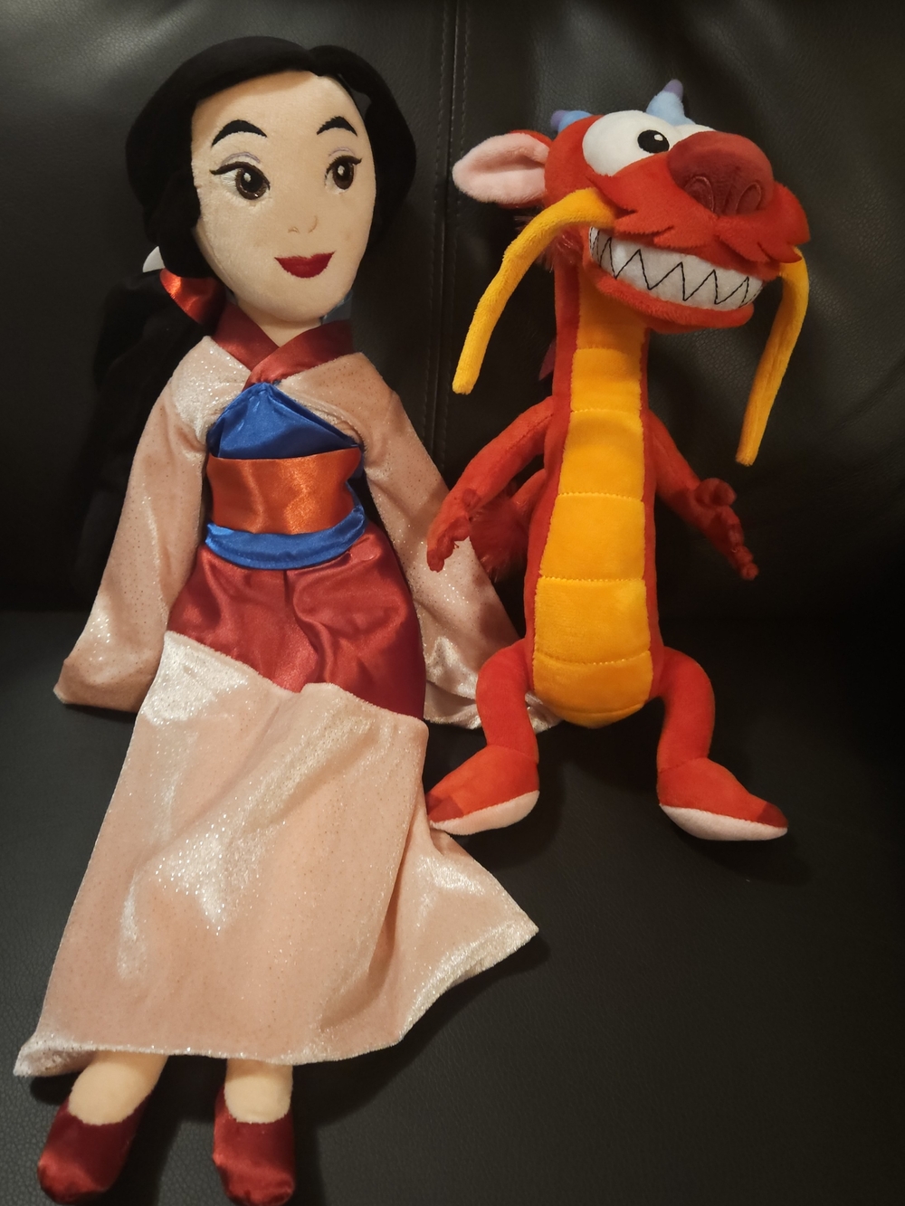 Disney Store Mulan & Mushu Plush Duo! Approx. 19" RARE FIND!